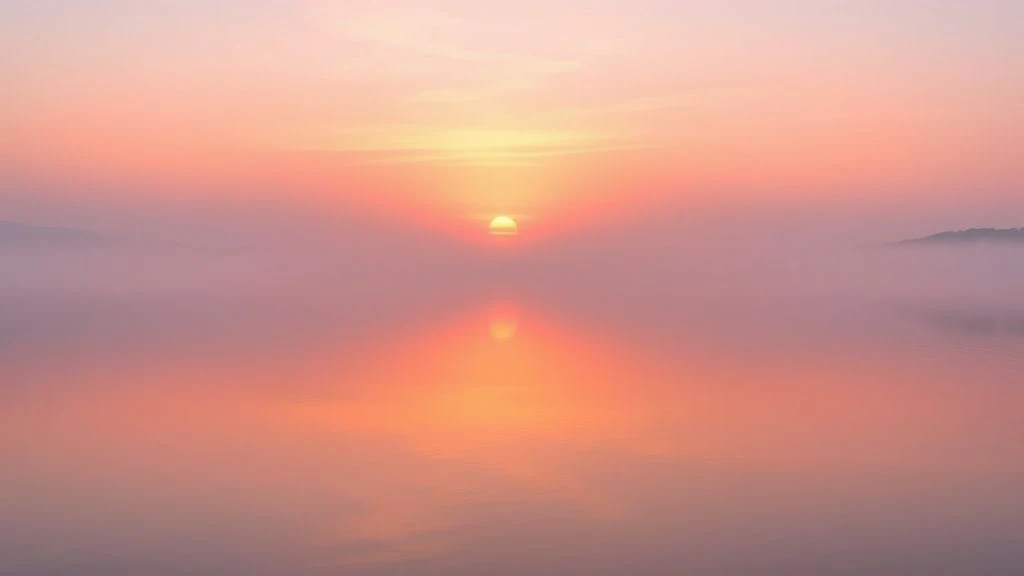 Calm misty mountains