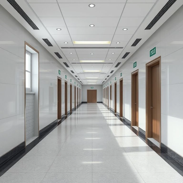 Empty School Hallway